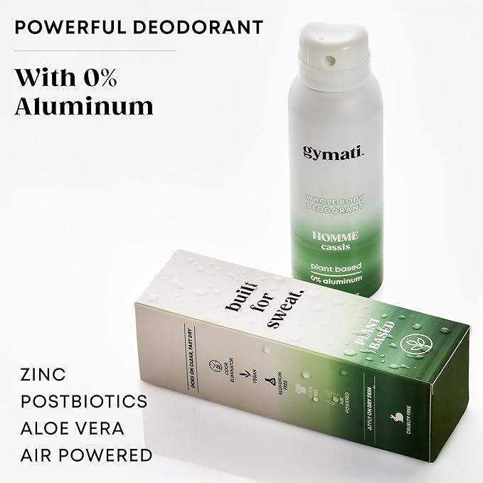 Gymati Fitness Body Deodorant Spray Aluminum Free For Men