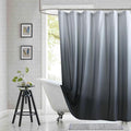 Grey Fabric Shower Curtain, Gray Ombre Microfiber Cloth Shower Curtains for Bathroom, Modern Waterproof Bathroom Curtains, 62" W x 72" H