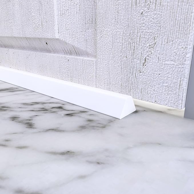 98 Inch Collapsible Shower Water Dam, Shower Threshold Water Dam Shower Barrier, Dry and Wet Separation Door Dam Water Stopper Kitchen Shower Threshold Silicon Water Blocker(Mini Trapezoid)