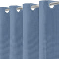 Inhousolu No Hook Waffle Weave Shower Curtain with Removable Snap in Fabric Liner Set for Bathroom, 230GSM Heavy Duty Weighted Hem, Water Repellent Washable Bath Curtains, 72 x 84 Inch, Moonlight Blue