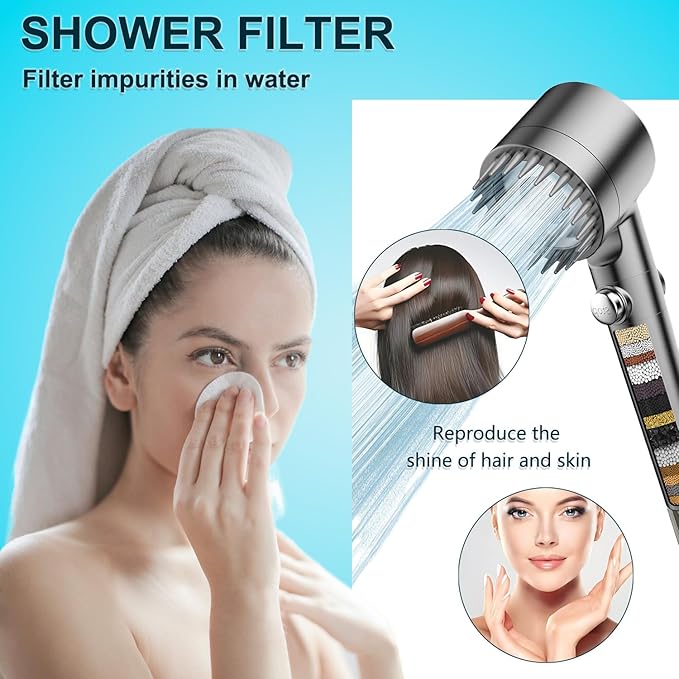 Filter Replacement Compatible with PWERAN for Handheld Shower Head, Water Replacement Filter for Shower Head，filters impurities, purifies water quality(2pack)