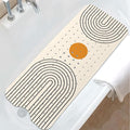 Rainbow Bathtub Mat Non Slip, Baby Bath Mat for Tub Rubber Tub Mat, Kids Bath Mats for Bathroom Modern Geometric Anti Slip Shower Mat with Suction and Drain Holes Machine Washable, 40″X16″