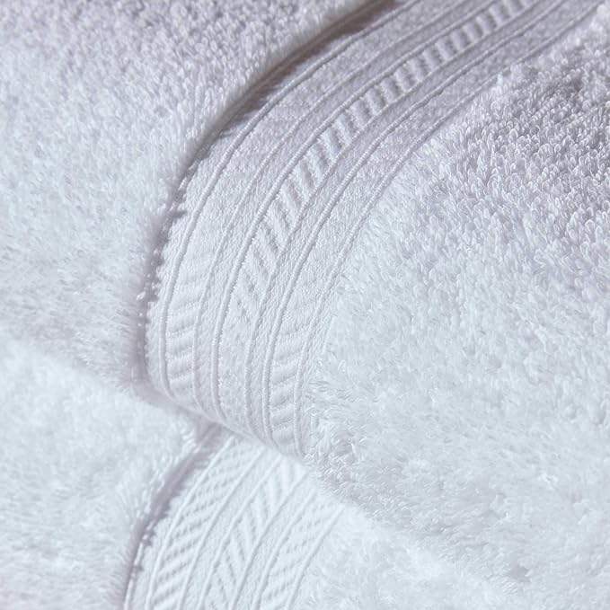 Christy Renaissance 4 Piece White Towel Set | 100% Egyptian Cotton | Luxury Bathroom Towels | Soft and Super Absorbent | 675 GSM | 2 Bath 2 Hand