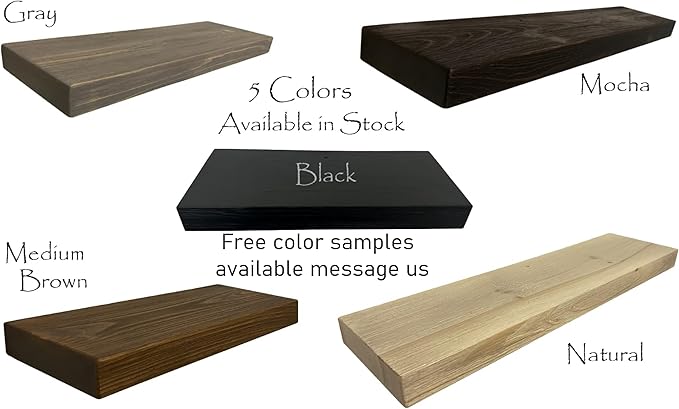 joelsantiques 48 Inch Wooden Floating Shelves for Wall - 48x10x2 in - Made of Natural Wood - Long Heavy Duty Rustic Wall Shelves for Bedroom - Perfect for Living Room, Kitchen - Mocha