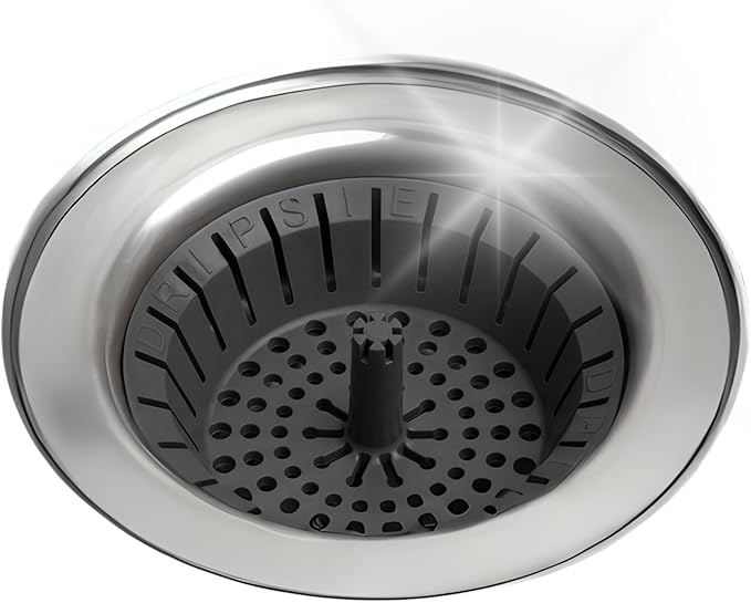 Kitchen Sink Strainer 3.25" - Dripsie Anti-Clog Food Catcher, Flexible Drain Basket, Dishwasher Safe, Standard Fit, Made in USA (1-Pack Gray)