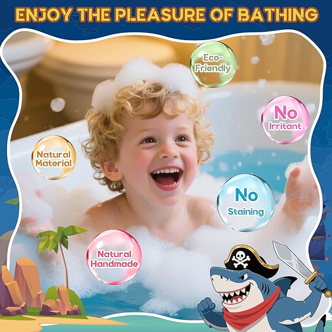 Bath Bombs for Kids with Surprise Inside, 9 Pack Kids Bath Bombs with Treasure Chest Toys Gift Set, Fizzy Bath Salt Balls, Perfect Birthday, Halloween, Or Holiday Gift for Boys and Girls