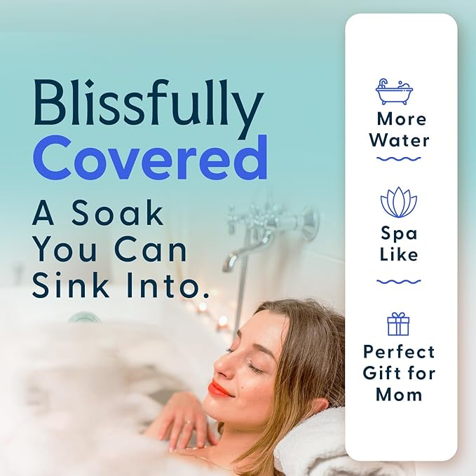 SlipX Solutions Bottomless Bath | Overflow Drain Cover for Tub | Best Gifts for Mom, Spa & Bath Accessories | Drain Block, Water Stopper Plug | Bath Essentials for Women | 4" Diameter, Green