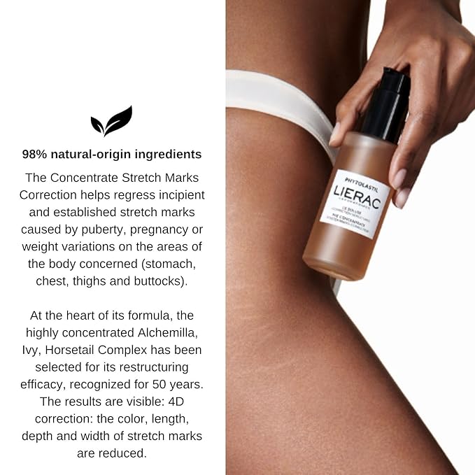 Lierac Phytolastil Stretch Mark Removal Concentrate & Stretch Mark Prevention Cream Gel Pack - Hydrates And Soothes Skin, Firms And Reduces Stretch Marks On Belly, Bust, Hips, Buttocks & Thighs