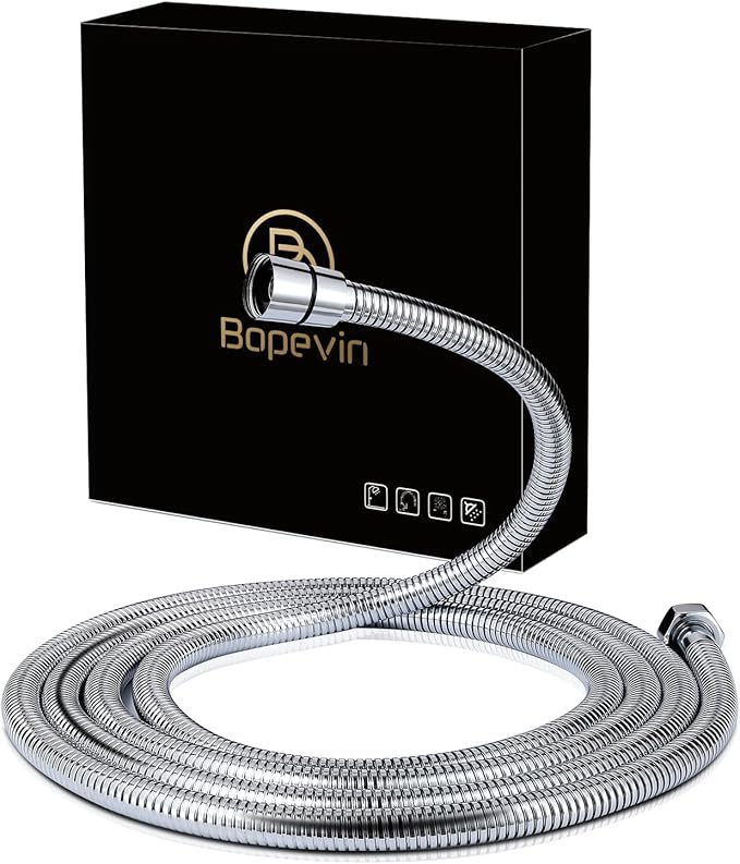 Shower Hose Replacement 118 Inch Extra Long, Stainless Steel Flexible Extension for Handheld Shower Heads, G1/2 Universal Fitting, Chrome