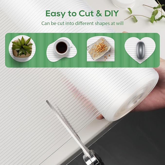 Anoak Shelf Liner Cabinet Liner, Non Adhesive Drawer Liner, Washable 12 Inch x 20 FT x 4Rolls Waterproof Durable Non-Slip Shelf Liner for Kitchen, Drawer, Refrigerator