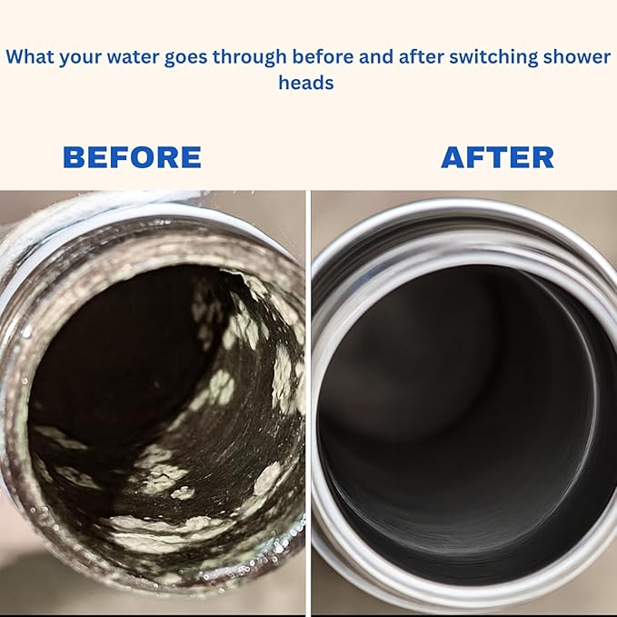 Filtered Showerhead – High Pressure, Reduces Chlorine, Heavy Metals & Microplastics – Hard Water Softener for Healthy Hair & Skin, Includes 25-Stage Filter, Easy Installation