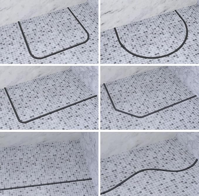 Duzzy 67 Inch Collapsible Shower Water Dam, Shower Threshold Water Stopper Barrier and Retention System and Keeps Water Inside Threshold Dry and Wet Separation, Suitable for Bathroom & Kitchen
