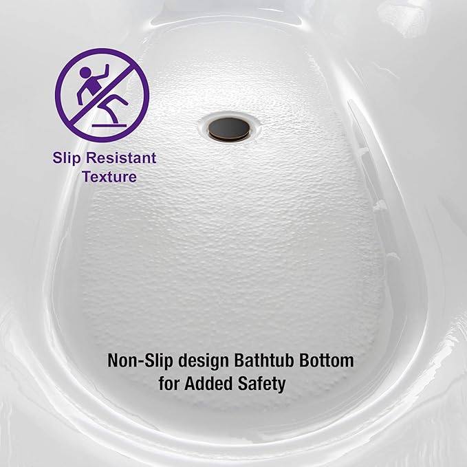 WOODBRIDGE 59" Acrylic Freestanding Bathtub Contemporary Soaking Tub, White Acrylic (Oil Rubbed Bronze Drain/Overflow),B0014 ORB Drain &O