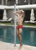 Wayime 85" Separable&Composable Free-Standing Brushed Stainless Steel 304 Waterfall Outdoor Shower with DOE Certificate