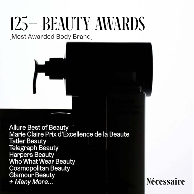 Nécessaire The Body Lotion with Pump – Olibanum Scented Body Moisturizer with Peptides, Niacinamide, Vitamins C/E & Omega 6/9 – Firming Daily Hydration – Dermatologist-Tested, Vegan – 15.2 oz