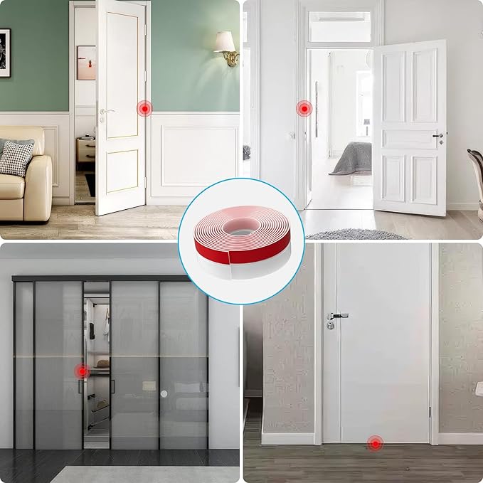 Heavy-Duty 3Inch (W) x 20FT(L) Door Weather Stripping, Extra Thick 2mm Door Draft Stopper Silicone Seal Strip, Draft Seal Tape for Doors Windows and Shower Glass Gap
