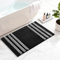 Kmson Bathroom Rugs Mat, 20"x32" Ultra Soft Washable Shaggy Chenille Bath Rugs, Non-Slip Fluffy Thick Water Absorbent Microfiber Mat for Bathtub, Sink and Shower, Black