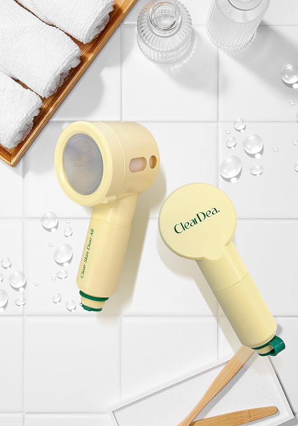 Glow On and On Shower Head & Minari + Cica Cartridge Set – Soothing Filter Shower Head Bundle with Connector Case Holiday Gift Set
