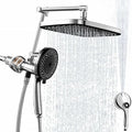 Denkee Filtered Shower Head High Pressure, 12 Inch Rain Shower Heads with Handheld Spray Combo, 10 Sprays Detachable Showerhead Built-in Magnetic Docking and Power Jets, Come with Filter Replacement