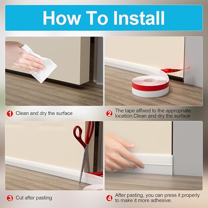 Heavy-Duty 2Inch (W) x 36FT(L) Door Weather Stripping, Extra Thick 2mm Door Draft Stopper Silicone Seal Strip, Draft Seal Tape for Doors Windows and Shower Glass Gap