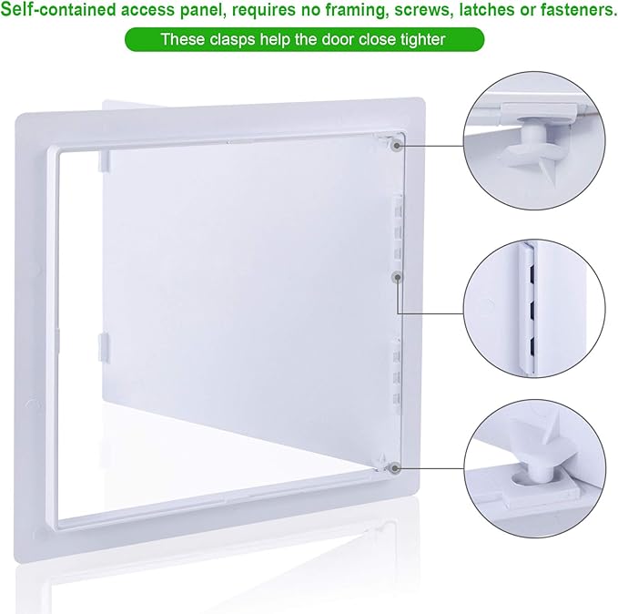 Plumbing Access Panel for Drywall 12 x 12 Inch Plastic Access Door Removable Wall Access Panel Ceiling Reinforced Hinged Durable