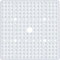 Large White Square Shower Mat Non Slip 27 x 27 Inch, Soft Bath Mat Bathtub Mat for Inside Shower Floor, Bathroom Shower Stall Mats with Big Suction Cups Drain Holes, Easy Washable, BPA-Free
