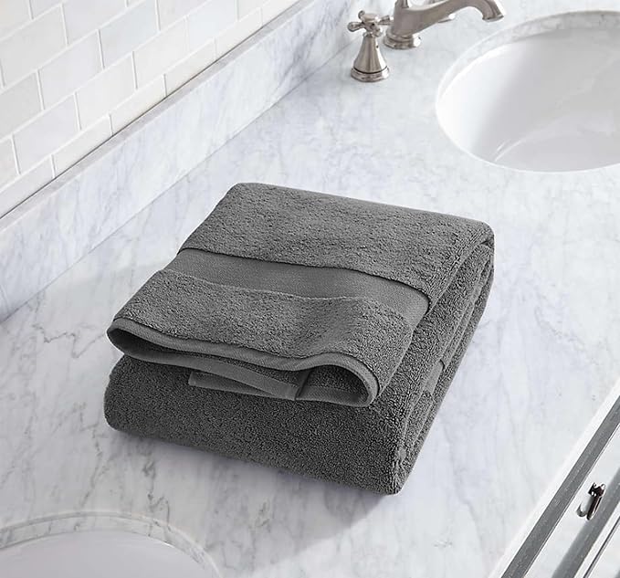 Delara 100% Organic Cotton Towels 650 GSM Plush Feather Touch Quick Dry Bath Towel, Pack of 7 GOTS Certified, Oeko-Tex Green Certified, Organic Cotton Bath Towel, 30"X58"