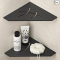 Corner Shower Shelf 10", Matte Black 304 Stainless Steel Pentagonal Corner Shelf Recessed Bathroom Storage Shampoo Holder Organizer Shelf 2 Pack