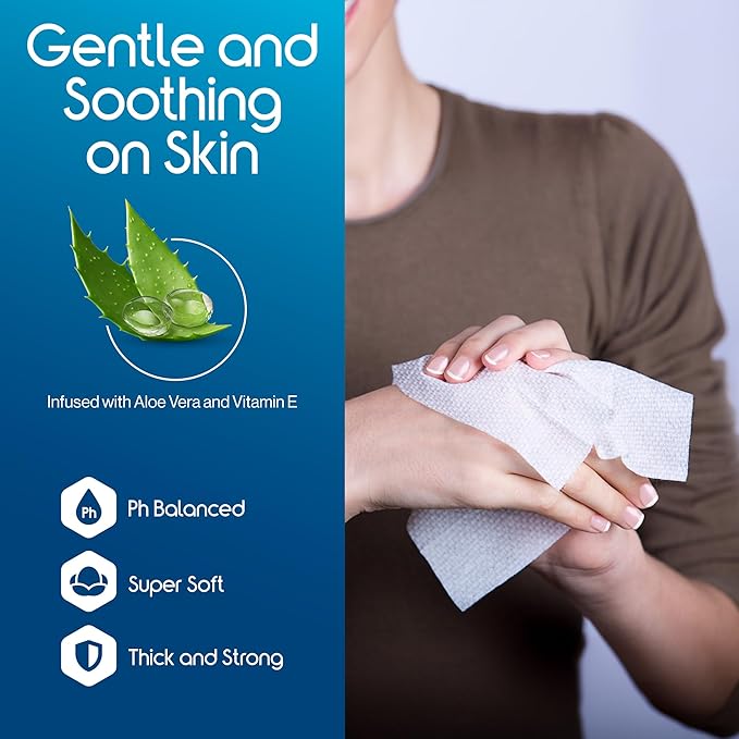 Inspire Adult Wet Wipes, Wash Cloths | Adult Wipes for Incontinence & Cleansing for Elderly, 8"x12" (200 count)