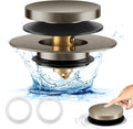 Bathtub Drain Stopper, Uxoz Universal Tub Stopper for Replacing Tip Toe/Trip Lever/Lift&Turn Tub Drain, Bath Tub Drain Stoppers Desiged for 1.5"-1.72" Drain Hole w/3 O-Rings, Brushed Silver