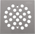 Square 4-1/4(4.25) inch Screw-in Shower Floor Drain Grate Strainer (Brushed Nickel)
