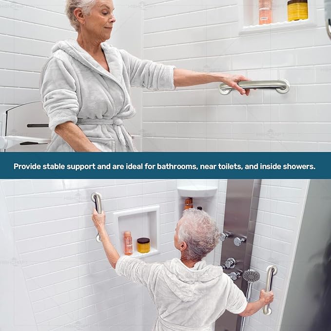 Highcraft Grab Bar for Bathtubs and Showers, Shower Grab Bars for Seniors and Elderly, Safety Bar for Bathroom 30" x 1.5" ADA Compliant Grab Bar, Heavy Duty Stainless Steel Shower Handle Wall Mount