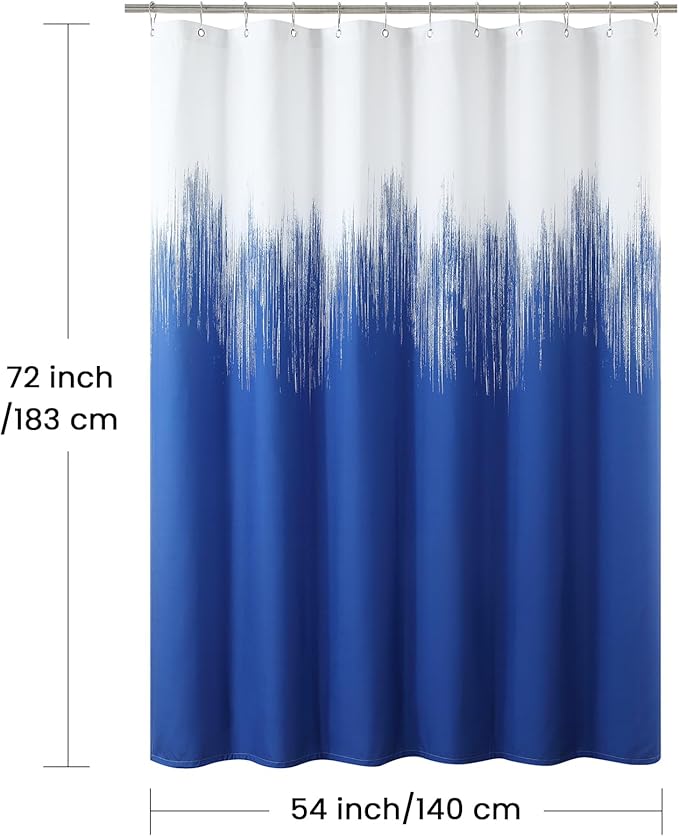 Stall Fabric Shower Curtain, Royal Blue Narrow Microfiber Cloth Shower Curtains for Bathroom, Waterproof Bathroom Small Curtains, 54" W x 72" H