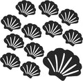 Bathtub Stickers Non Slip, Shell Shaped Tubs Safety Shower Treads, Adhesive Sticker for Bathroom Bathtub, Shower Floor,Black(30Pcs)