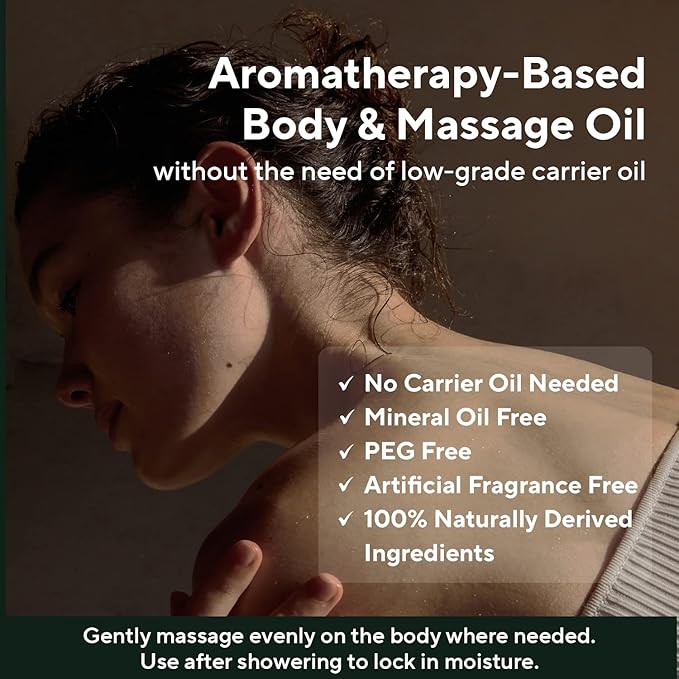 AROMATICA Serene Body Oil Lavender & Marjoram Essential Oil, Aromatherapy Oil, Scented Body Oil, After Shower Natural Oil for Women, Non-Greasy Body Serum, Body Moisturizer for Dry Skin (3.38 fl. oz)
