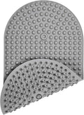 Silicone Bath Mat for Tub Non Slip, Bubble Massage Anti Slip Shower Mat with 27 x 15 Inches for Easy Storage, Washable Bathtub Floor Mats for All Ages, Grey, Oval