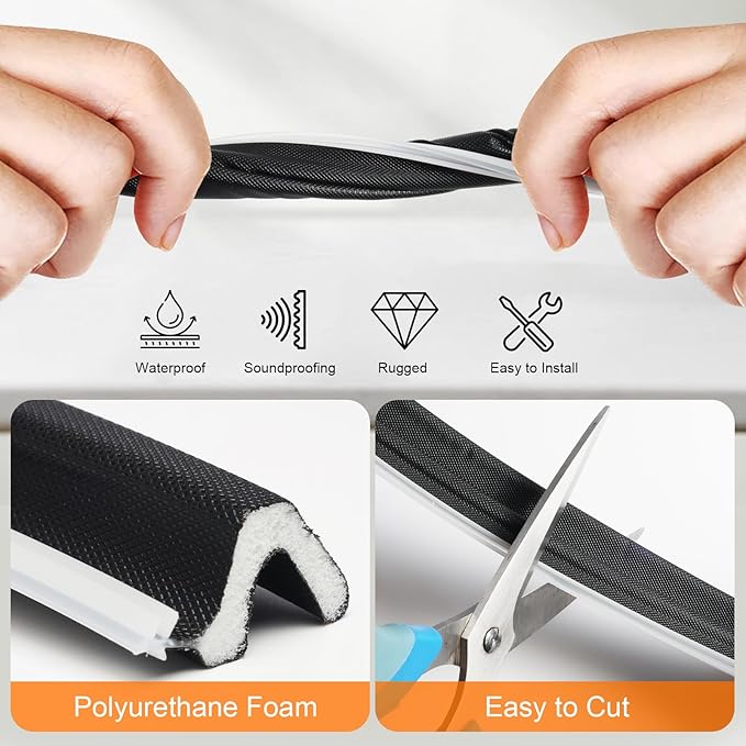 Storystore Door Weather Stripping 39 FT, Foam Kerf Weather Stripping Door Seal for Doors and Windows Insulation with Slot Card Frame