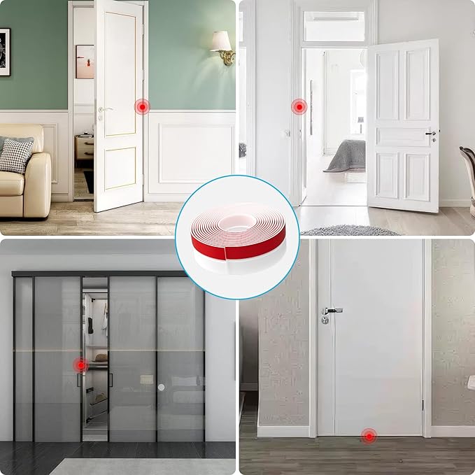 Heavy-Duty 2Inch (W) x 36FT(L) Door Weather Stripping, Extra Thick 2mm Door Draft Stopper Silicone Seal Strip, Draft Seal Tape for Doors Windows and Shower Glass Gap