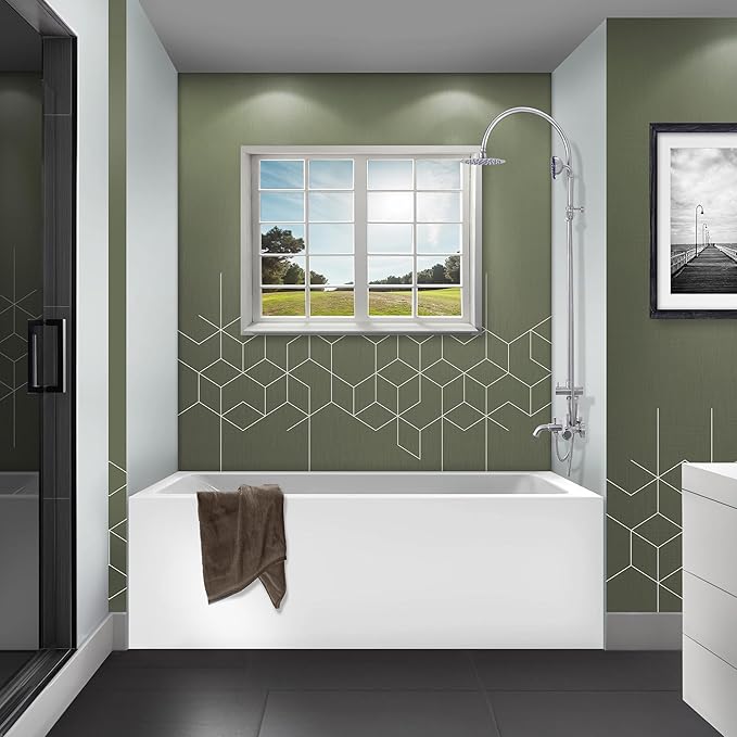 Fine Fixtures Acrylic, Fiberglass Alcove Soaking Bathtub with Integral Apron Front - Drain Included (48" x 32", Right Hand, White)