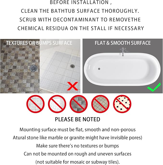 Yimobra Non Slip Bath Mat, Super Strong Suction Cups,34.5"x15.5"Long Tub Mat with Drain Holes, Machine Washable Fast Draining Shower Mats, Bathroom Essentials,Pink