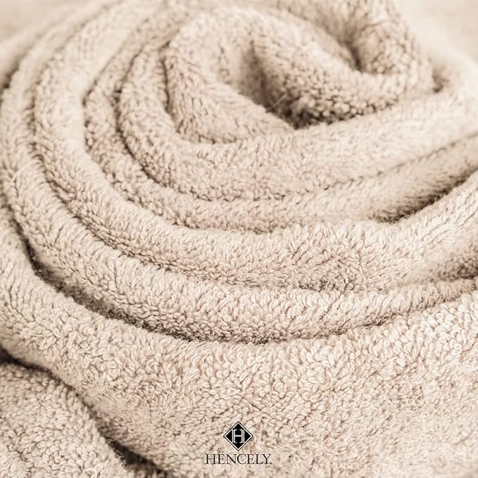 Hencely Premium 6-Pack Washcloths 12x12 Inches Soft Turkish Cotton High Absorbent and Quick Dry Dishtowel for Kitchen and Bath (Wash Cloth 6 Pack, Beige)