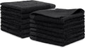100% Cotton Washcloths Set 13” x 13” | Black Towels | Set of 24 Ultra Soft and Highly Absorbent Washcloths Sets for Bathroom, Gym, Hotel, Spa | Machine Washable Face Towel