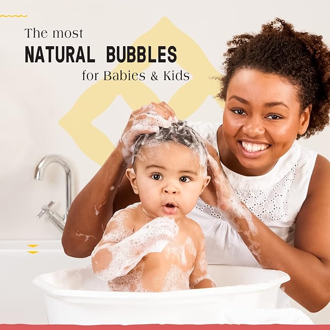 Alaffia Babies & Kids Bubble Bath, Coconut Strawberry, Pump Included – Gentle Cleanser with Raw Shea Butter and Hibiscus, 32 Fl Oz