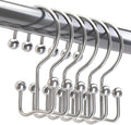 Titanker Shower Curtain Hooks Chrome, Minimalist Simple Double Glide Shower Curtain Rings, Rust Proof Metal Shower Hooks Rings for Bathroom Shower Rods Curtains, Set of 12 Hooks