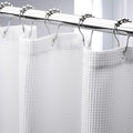 AmazerBath White Shower Curtain 72x74 Inches, Waffle Shower Curtains for Bathroom, Cloth Shower Curtain Fabric Heavy Duty 240GSM, Thick Bathroom Shower Curtains Hotel Quality, Premium Polyester