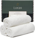 White Washcloths Set of 6 Soft Facial Cloths 10” x 10” 100% Viscose Derived from Bamboo Spa-Like Feel Silky Face Cloth for Skin Cleansing