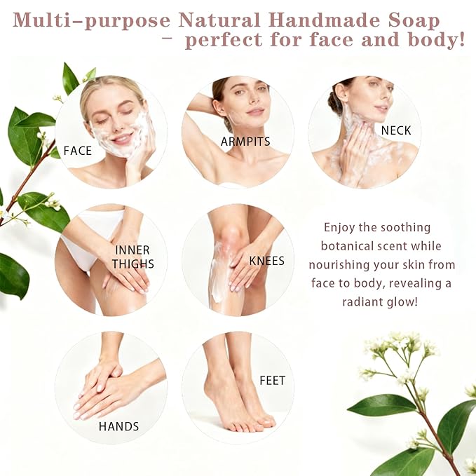 Cleansing Soap Bar for Face & Body & Bath 3Pack 3.3Oz, with Premium Amino Acid Essential Oils, Plant Based Cold Process Cleansing Bar Soap Wash for Women and Men All Skin