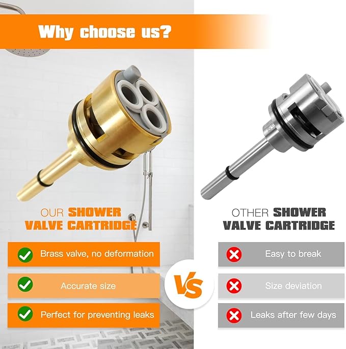 Shower Valve Repair Kit Fit for Delta R10000-unbx R10000-unbxhf, 6-Position Diverter Cartridge RP51919 and Trim Parts, Brass Construction