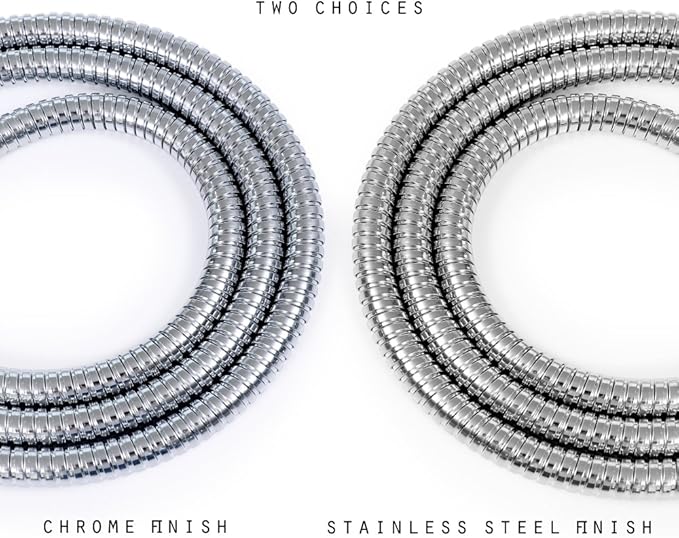 Shower Hose Replacement, 60-inch 304 Stainless Steel Hand Held Shower Hose With Brass Fitting (60-inch, Stainless Steel)