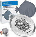 TRAPMATE Bathtub Stopper Drain Strainer Kit, 2.8" Easy Clean Tub Shower Drain Hair Catcher, Anti-Clog Stainless Steel Sink Cover, Bathtub Drain Protector Fit Wash Basin & Tub (Patented Product)